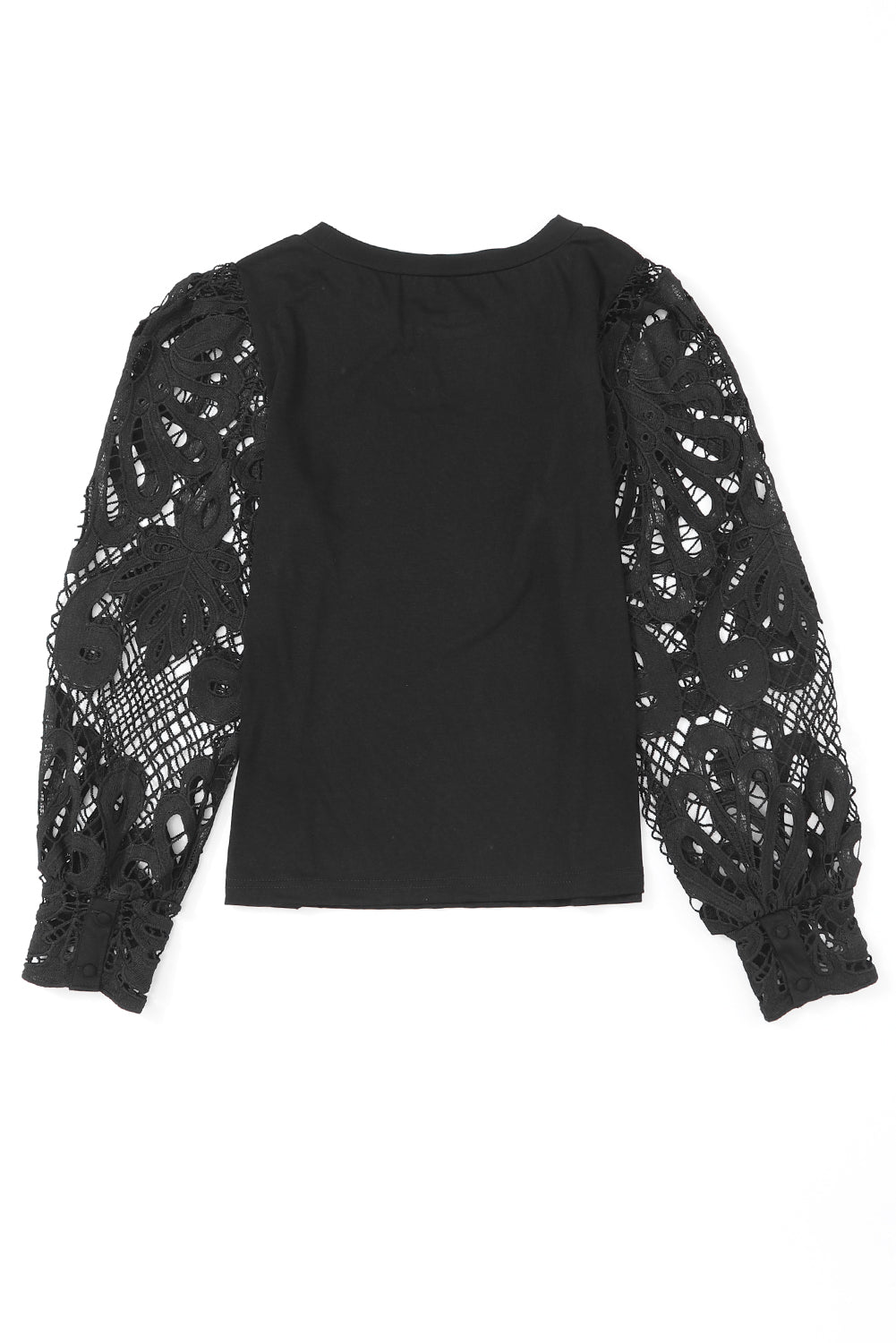 Blouse de cou à manche à manches noires