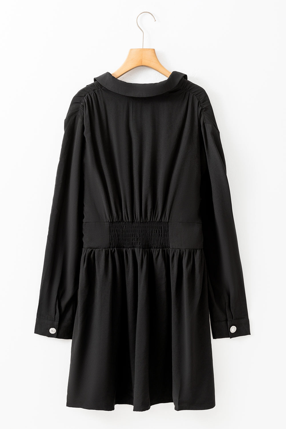 Mini-Robe long-waisted long-waisted sleeve shirt black elastic