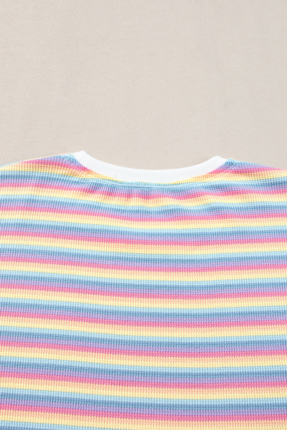 Stripe rayo arcoiris tee camada con borde de pantalones de pierna ancha set