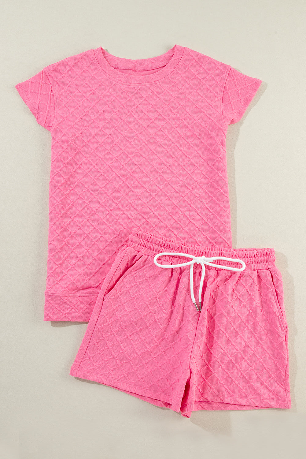 Ensemble Short & T-shirt texturé à carreaux *-A WOMAN WE LOVE