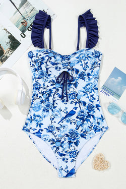 Maillot de bain une pièce bleu *