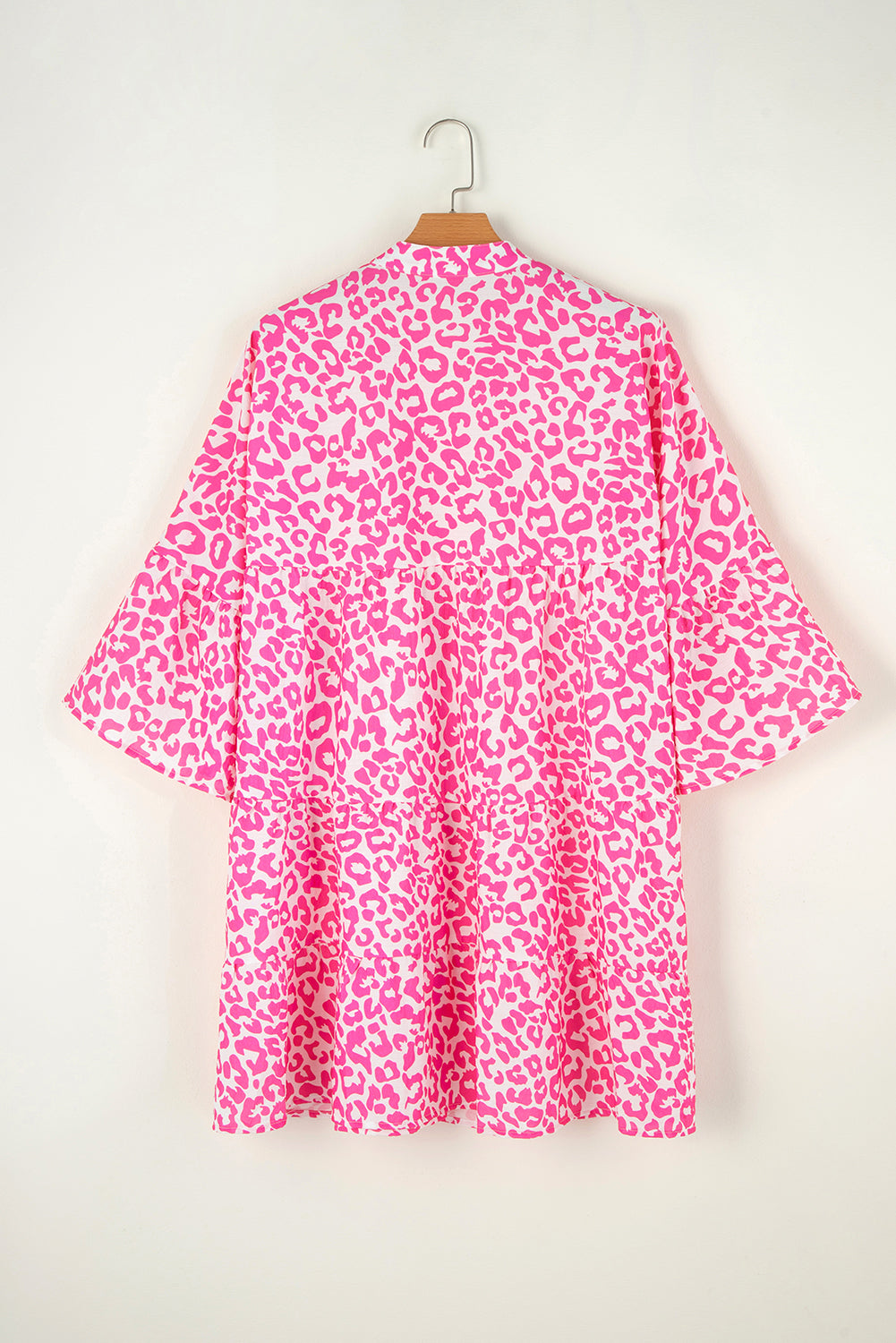 Mini-robe rose vif imprimée léopard *