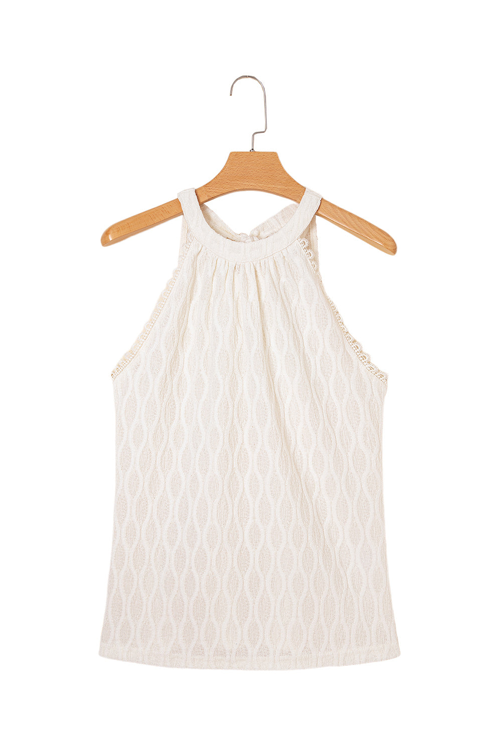 Beige textured back tank top *