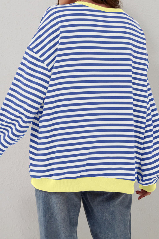 Over-dimensioned blue striped sweatshirts *