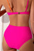 Bikini traje de baño Bikini Patchwork retorcido 2 tonos rosa rojo