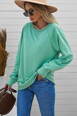 Green French Terry cotton blend sweatshirt