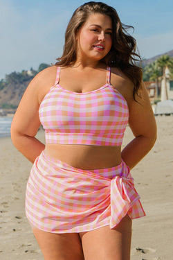 Ensemble de bikini grande taille rose *