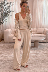 Ensemble de salon en tricot douillet 3 pièces avoine *-A WOMAN WE LOVE