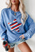 Sweatshirt de Sweet Blue Borded Star Motif con lentejuelas de borde