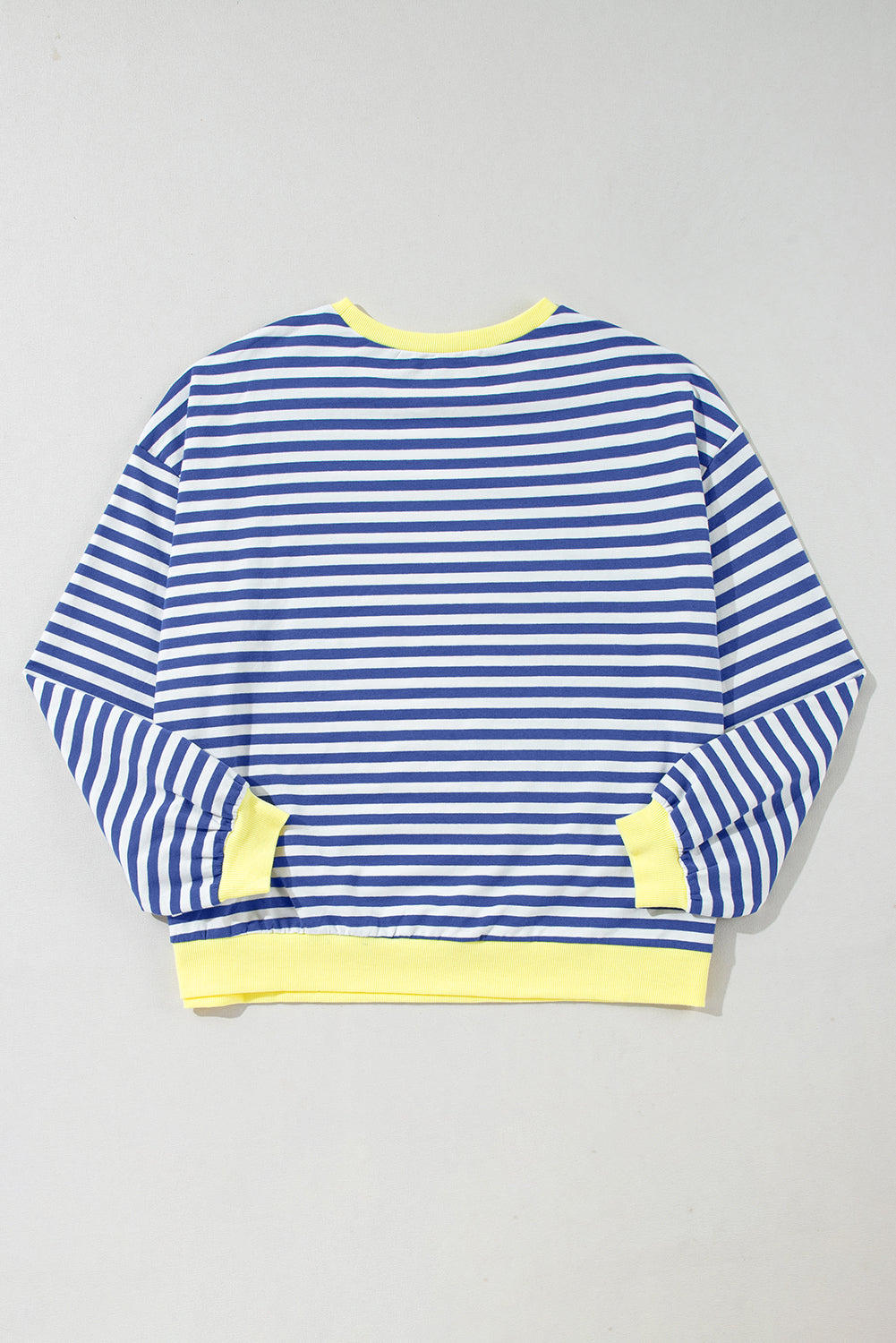 Blue Stripe de gran tamaño de contraste sudadera de metal