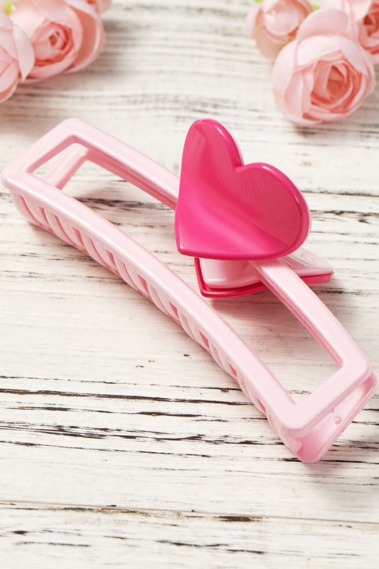 Griffe de cheveux de conception de coeur minimaliste rose Valentines