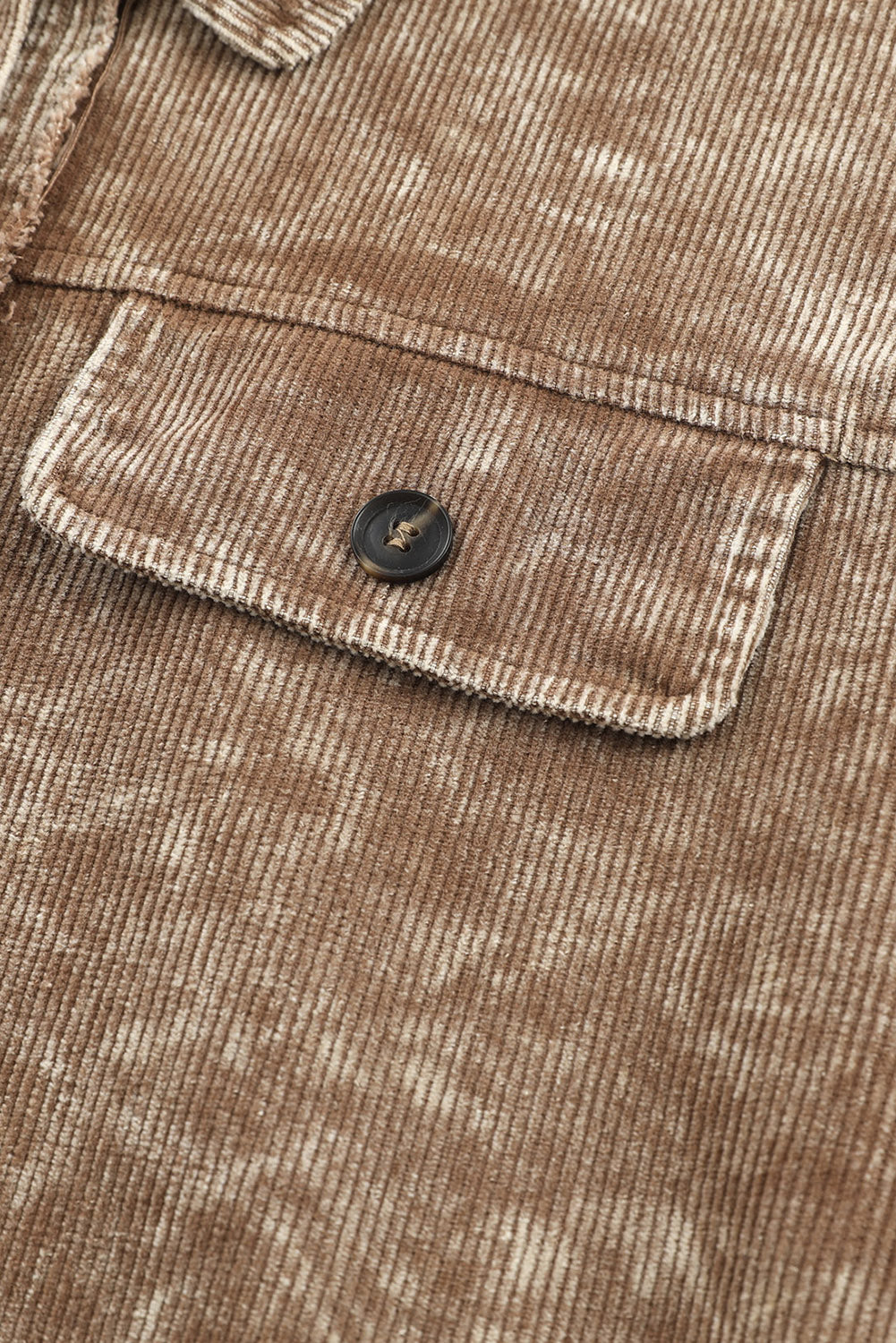 Khaki Vintage Distressed Mineral Wash übergroße Shacket