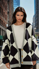 Cardigan ample boutonné noir *