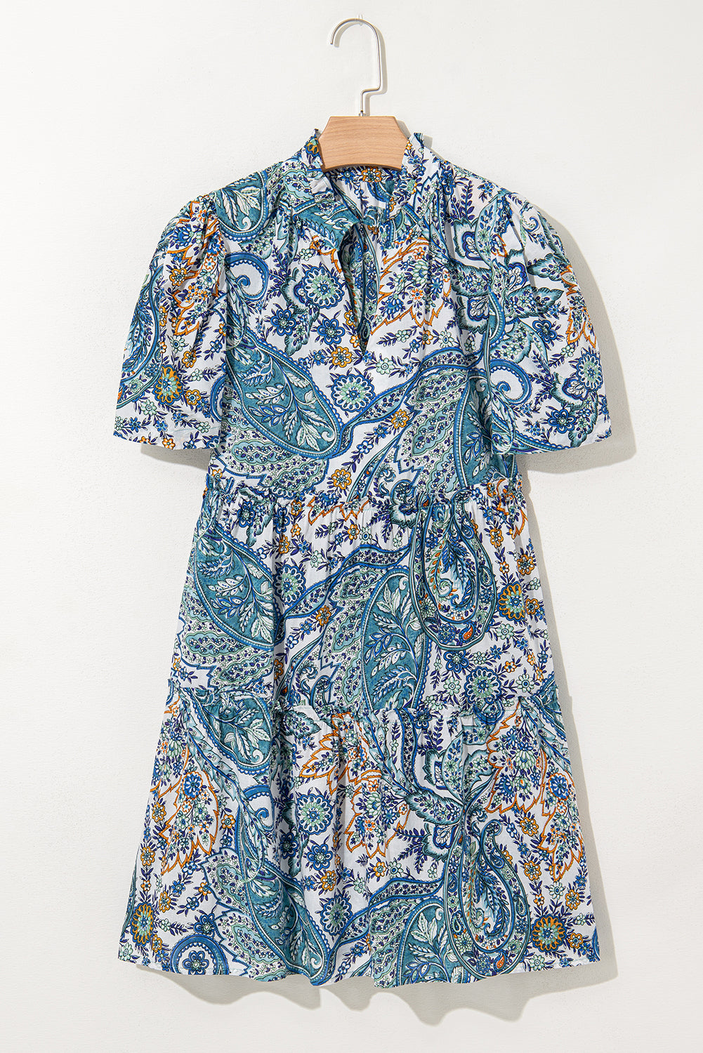 Vestido bohemio con estampado de cachemira de flores*