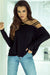 Black Asymmetrical Long Sleeve Off Shoulder Top with Straps