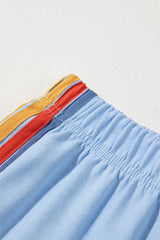 Pantalon de survêtement taille haute bleu clair *