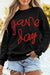 Tinsel Game Day Black Drop Shoulder Graphic Sweatshirt