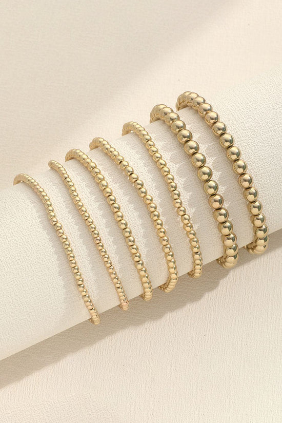 Conjunto de pulseras de lujo en perlas minimalistas chapadas en oro/set de 7 piezas