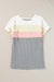 Côte chilly gray t-shirt in patchwork color block *