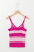 V -neck tank top with red stripes *