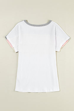 T-shirt patchwork color block *