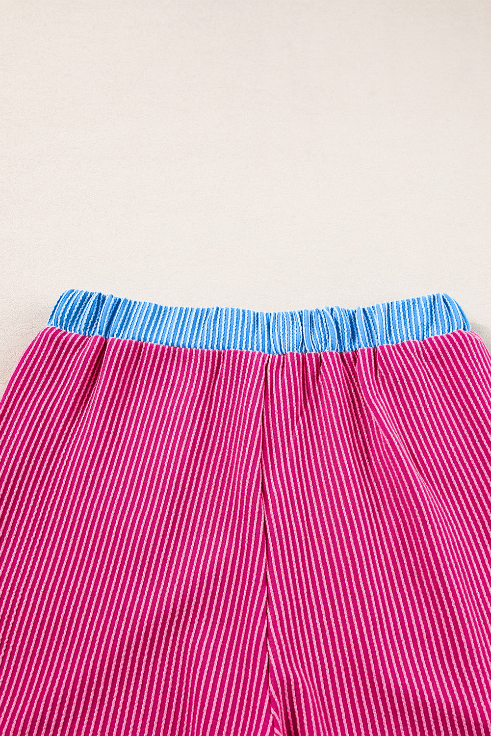 Hot Pink Contrast Trim Sleeveless Top and Shorts Set