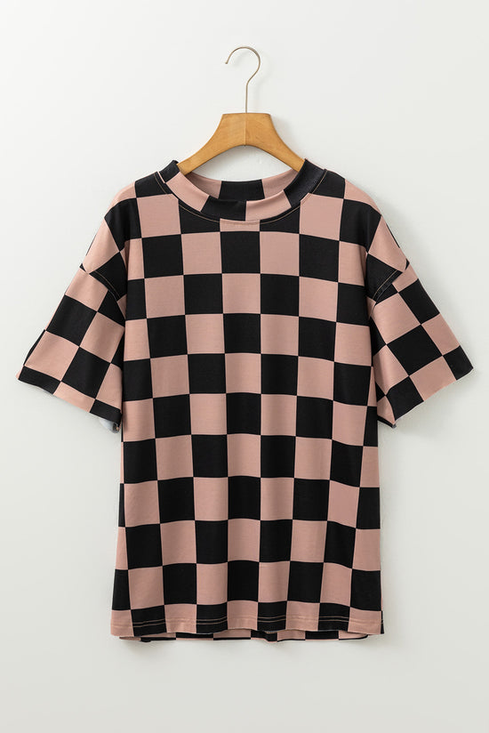 Camiseta de distrito Checkmate Boyfriend Beige Light