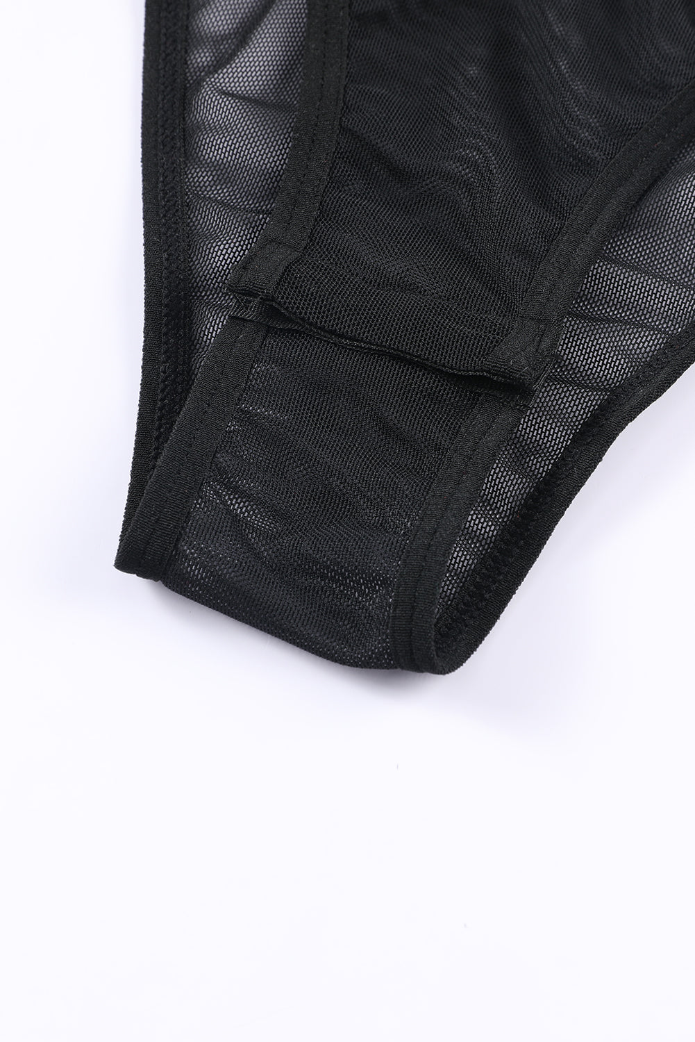 Correos de espagueti negro Bodysuit de panel de encaje