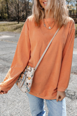 Orange corduroy oversized sweatshirt