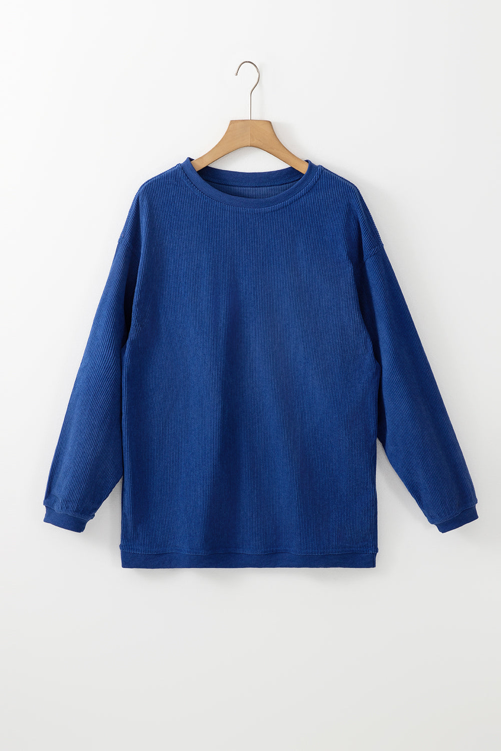 Sweat oversize en velours côtelé bleu foncé