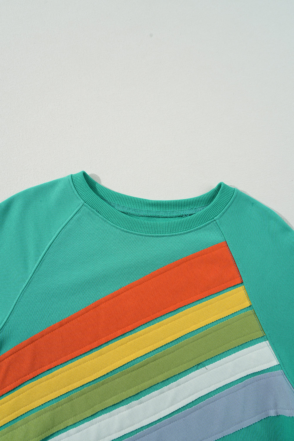 Llamativo bloque de color de sudadera arco-en-ciel menta menta