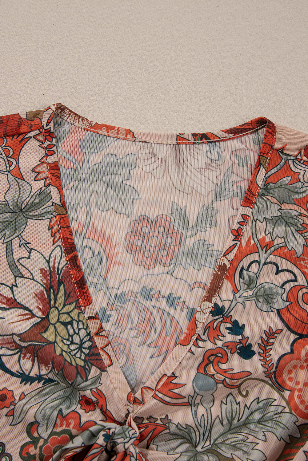 Chemisier orange à imprimé floral et col en V *-A WOMAN WE LOVE