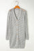 Cardigan long gris avec boutons ajourés sur le devant-A WOMAN WE LOVE