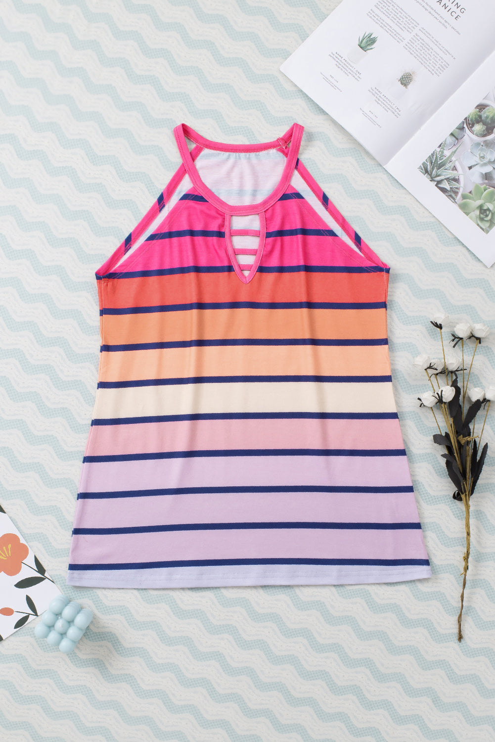 Camisole à rayures colorées multicolores