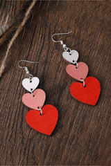 Boucle d'oreille pendante à plusieurs niveaux en forme de cœur rouge pour la Saint-Valentin-A WOMAN WE LOVE