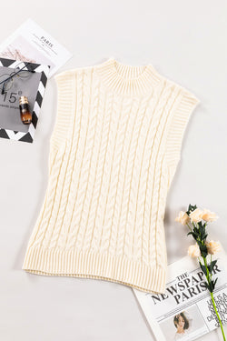 High collar sweater in twisted oats *