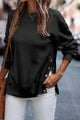 Black sweatshirt with snap buttons and side slits