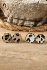 Boucles d'oreilles cloutées léopard marron-A WOMAN WE LOVE