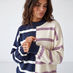 Striped over-dimensional sweatshirt *