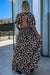 Long khaki leopard dress in v *