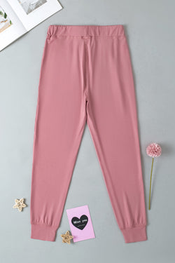 Pantalon de jogging fushia avec poches et cordon de serrage à la taille