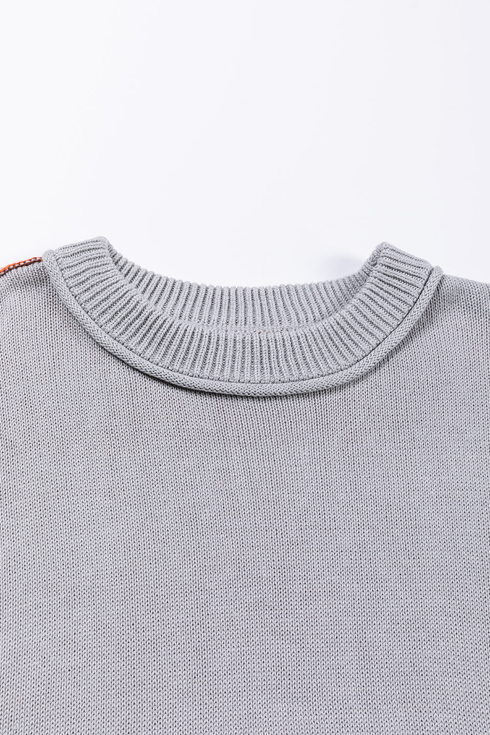 Gris Colorblock Bishop Sweve Ribbed Trim Pull