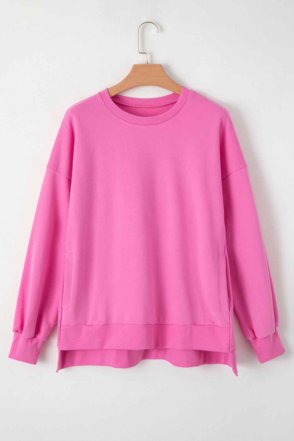 Bonbon Solid Fleece Drop Shoulder Alto Swinshirt