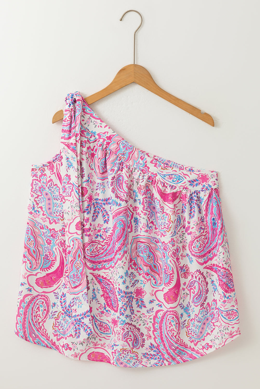 Multicolour geknotet eine Schulter Paisley Print Tank Top