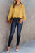 Crushed yellow printed blouse with split collar and fall