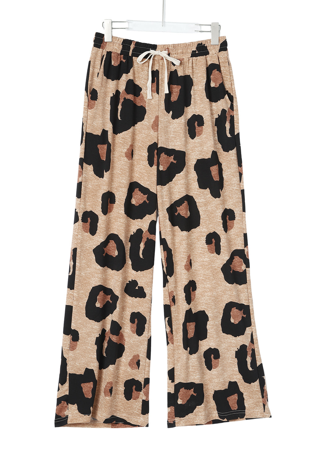 Leopard -Kordelbreite Casual Hosen