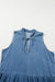 Long blue dress in Chambray on several sleeveless levels