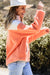 Sudadera Sherpa Orange Color Block con El-Flash ET Cierre y collar