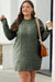 Large knitted knitting sweater dress green tortop with drooping shoulder shoulders