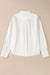 Folded collar buttoned shirt and white lace border